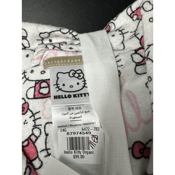 Pottery Barn Teen Hello Kitty Organic Cotton Flannel Pajamas Size Medium New - Picture 5 of 9